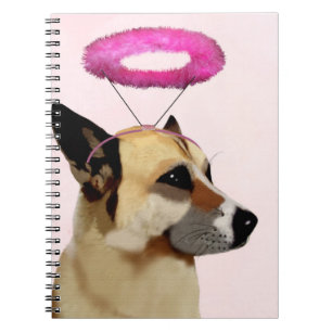 Caderno Espiral Cachorro com Halo Rosa