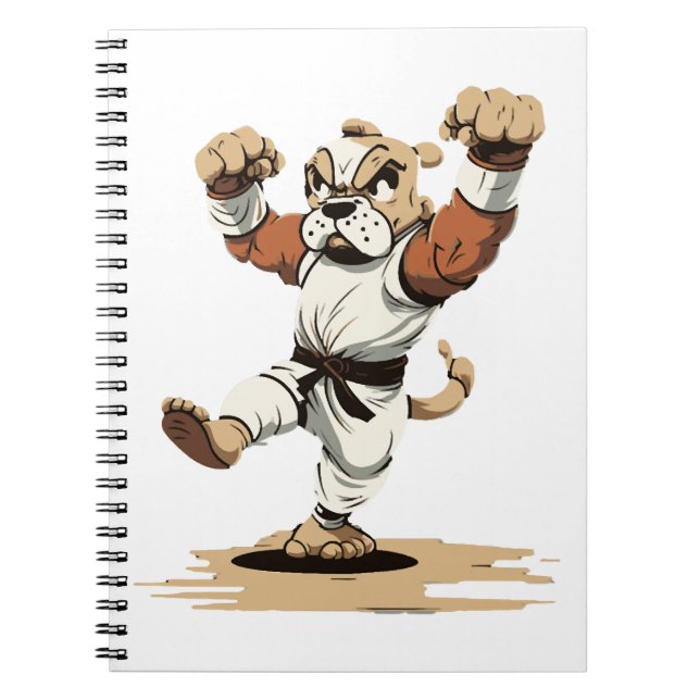 Caderno Espiral Cachorro Conhece Karate (Frente)