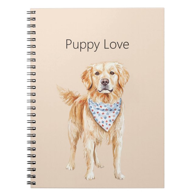 Caderno Espiral Cachorro Creme Amor de Cachorrinho (Frente)