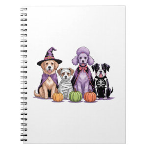 Caderno Espiral Cachorro da Equipe de Halloween
