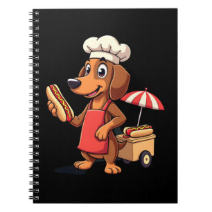 Caderno Espiral Cachorro Dáxshund Engraçado Sanduíche Salsicha Cac