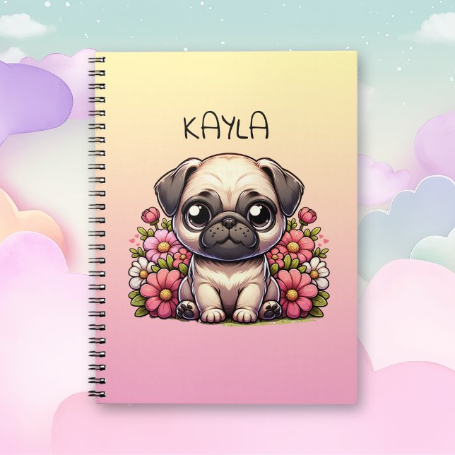 Caderno Espiral Cachorro de Cachorro Cute Personalizado (Criador carregado)