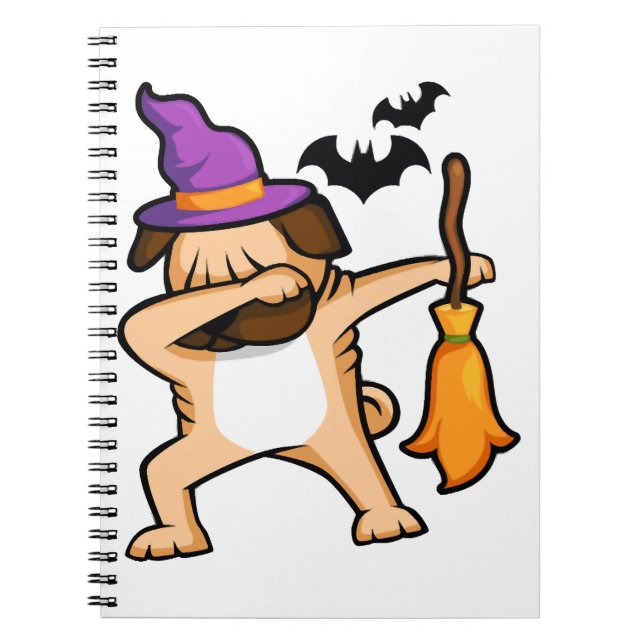 Caderno Espiral Cachorro de Dabbing Halloween (Frente)