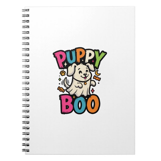 Caderno Espiral Cachorro de Halloween Boo (Frente)