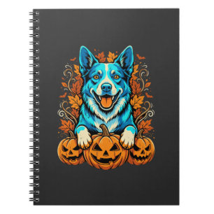 Caderno Espiral Cachorro de Halloween com Abóboras Jack O Lantern_