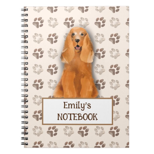 Caderno Espiral Cachorro de Notebook Coker Spaniel em inglês perso (Frente)