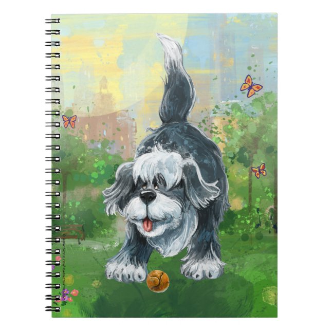 Caderno Espiral Cachorro de Ovelha Branca (Frente)