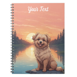 Caderno Espiral Cachorro Doodle pelo Lago
