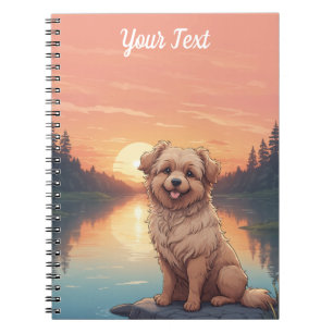 Caderno Espiral Cachorro Doodle pelo Lago