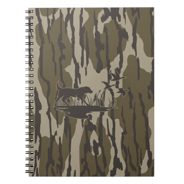 Caderno Espiral Cachorro e Patos de Camo Bottomland (Frente)
