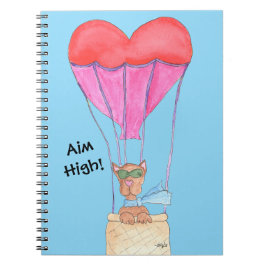 Caderno Espiral Cachorro em Balão de Ar Quente