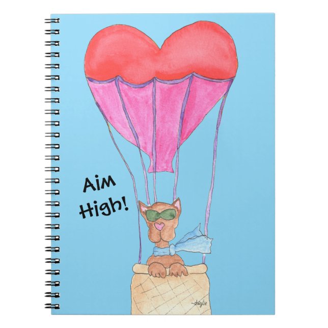 Caderno Espiral Cachorro em Balão de Ar Quente (Frente)