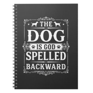 Caderno Espiral Cachorro Engraçado Deus Escrito ao Contrário