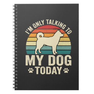 Caderno Espiral Cachorro Engraçado Falando Pôr do Sol Retro