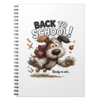 Caderno Espiral Cachorro Engraçado Voltando à Vibração da Turma V