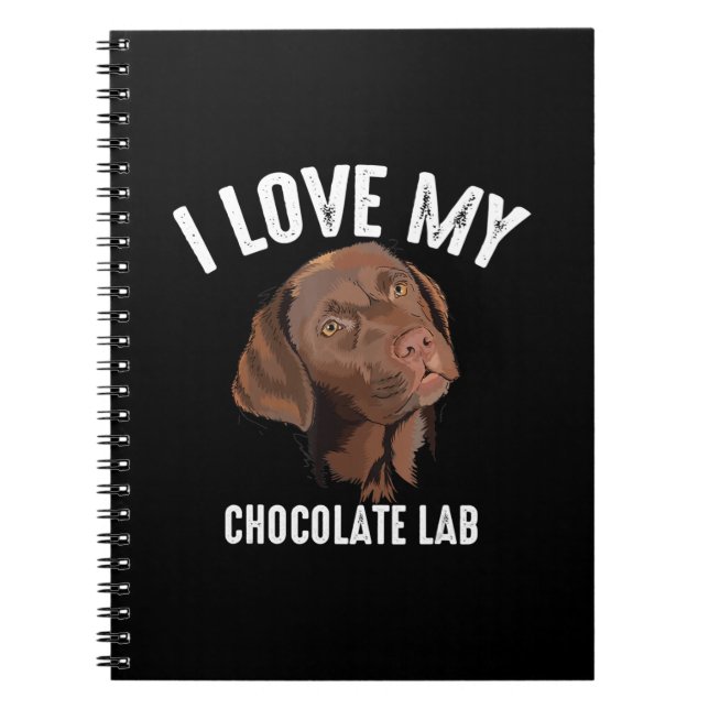 Caderno Espiral Cachorro | Eu Amo Meu Laboratório De Chocolate (Frente)
