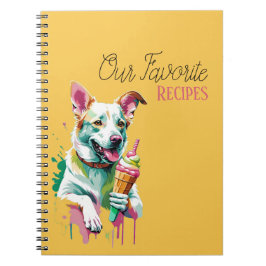 Caderno Espiral Cachorro feliz comendo um sorvete