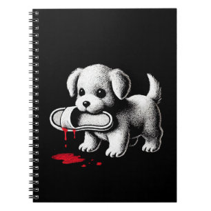 Caderno Espiral Cachorro Fofo com Camisa de Pantufo Humor Negro Am