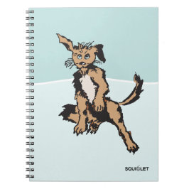 Caderno Espiral Cachorro Fofo Com Olhos de Cachorrinho Azul