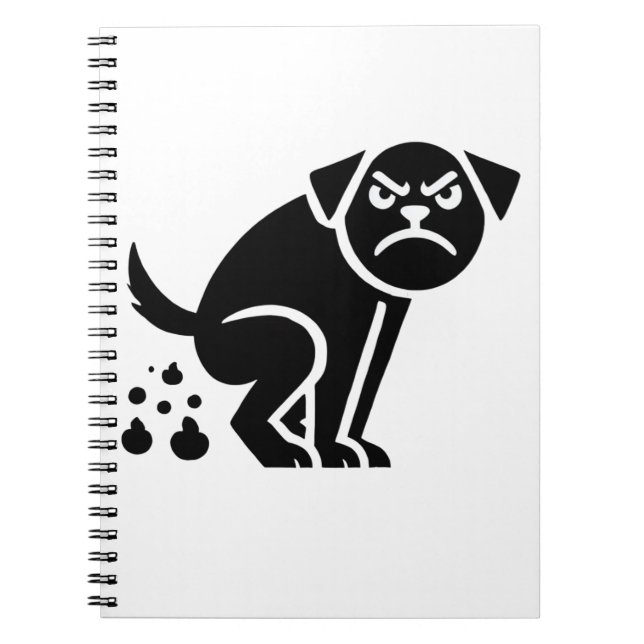 Caderno Espiral Cachorro Furiosamente Engraçado Defecando (Frente)
