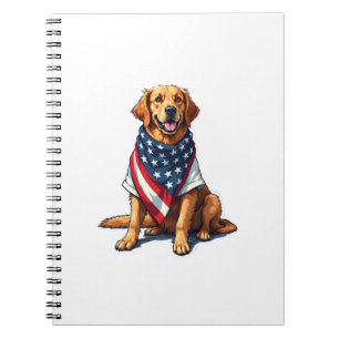 Caderno Espiral Cachorro Gravado Amante do Retriever Dourado da Ba