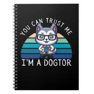 Caderno Espiral Cachorro Husky Kawaii Engraçado Médico