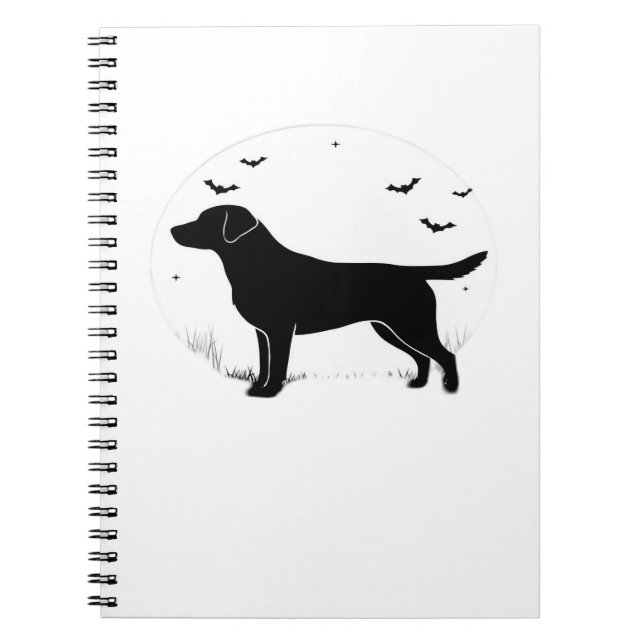 Caderno Espiral Cachorro Labrador Retriever - Silhueta da Lua de H (Frente)