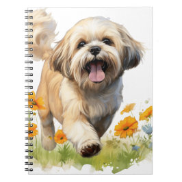 CADERNO ESPIRAL CACHORRO LHASA APSO FILHOTE BONITO FELIZ