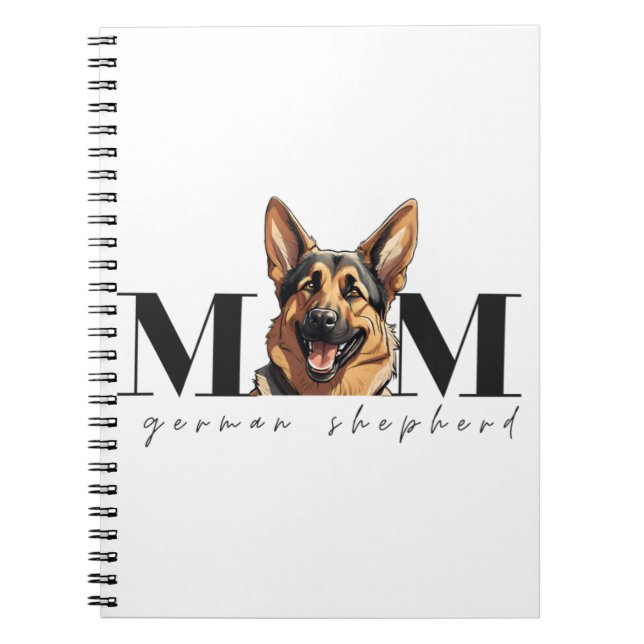 Caderno Espiral Cachorro Mãe GERMAN SHEPHERD DOG Camiseta Clássica (Frente)