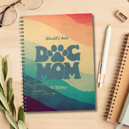 Caderno Espiral Cachorro Mãe Retro Groovy Personalizado