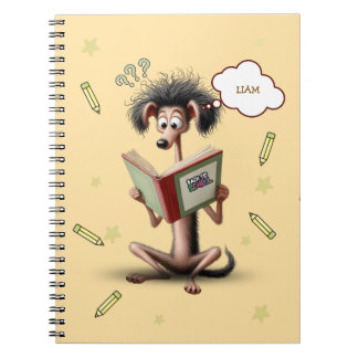 Caderno Espiral Cachorro Magro De Volta à Escola Crianças Personal