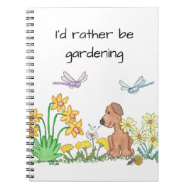 Caderno Espiral Cachorro no Jardim de Flores