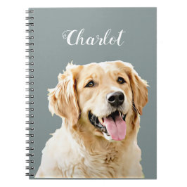 Caderno Espiral Cachorro Personalizado de Retriever de Ouro Desenh