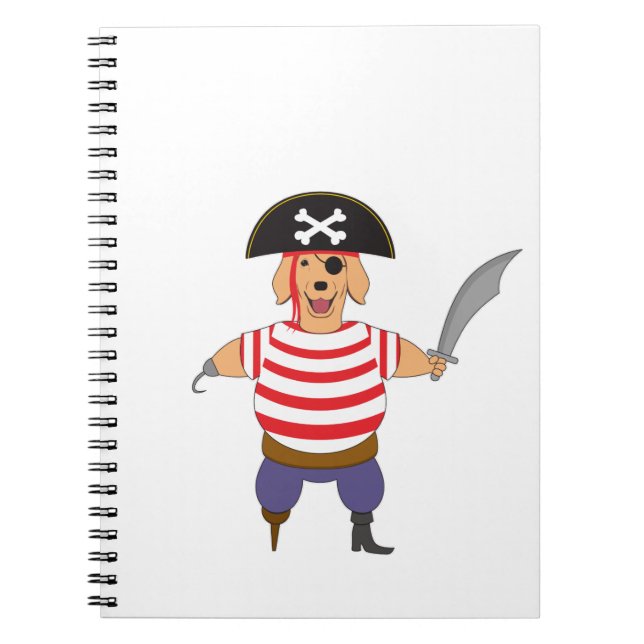 Caderno Espiral Cachorro Pirata (Frente)
