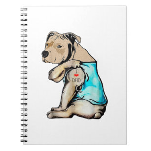 Caderno Espiral Cachorro Pitbull Eu Adoro Pai Tatuando Família Eng