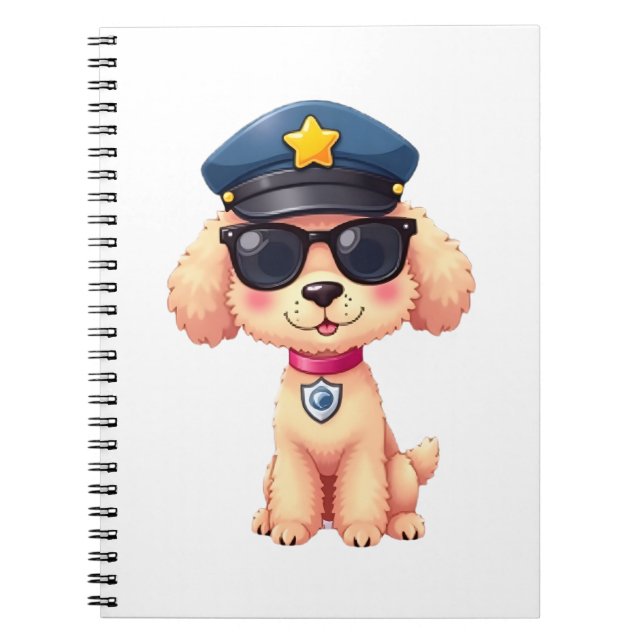 Caderno Espiral Cachorro-Poodle da Polícia de Chibi (Frente)