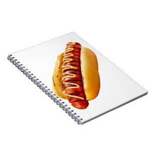 Caderno Espiral Cachorro-quente do SlipperyJoe's com vibe de churr