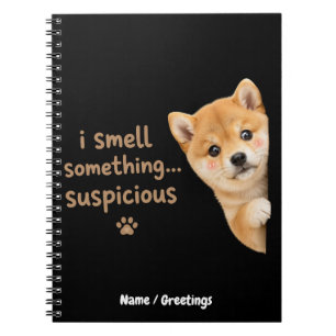 Caderno Espiral Cachorro Shiba Inu Fofo Citação de Cheiro Engraçad