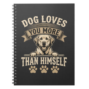 Caderno Espiral Cachorro Te Ama Mais Do Que a Si Mesmo Vintage