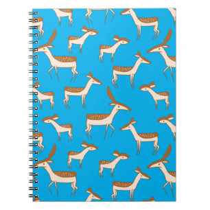 Caderno Espiral Cachorro, veado e família no céu azul