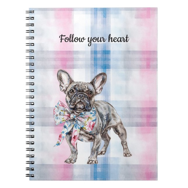 Caderno Espiral Cachorro Vermelho Azul Cor-de-rosa-chic (Frente)