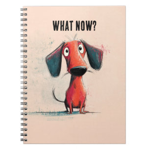 Caderno Espiral Cachorro Vermelho Engraçado – Arte de Pet Cartoon