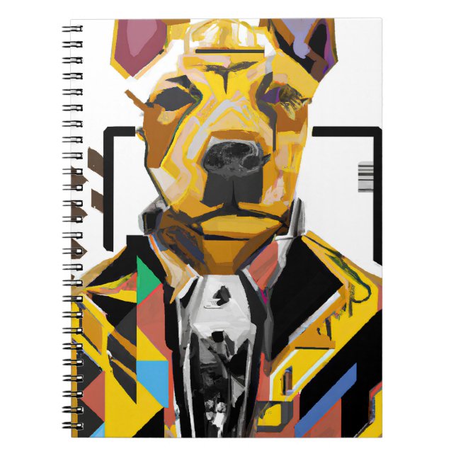 Caderno Espiral Cachorro Vestindo um traje: Arte Digital (Frente)