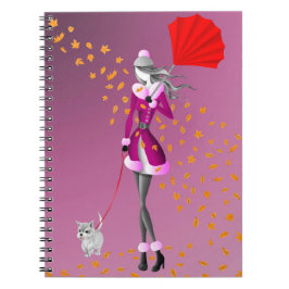 Caderno Espiral Cachorro Walker Autumn Deixa Rosa