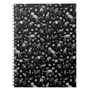 Caderno Espiral Cachorros Cães Gatos Aranhas Cachorros Esqueletos