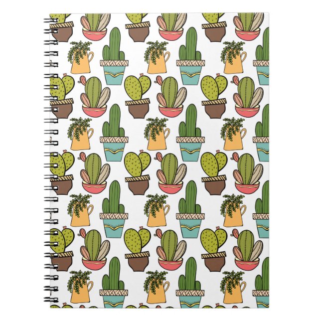 Caderno Espiral Cacto & Succulents internos no teste padrão dos (Frente)