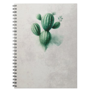 Caderno Espiral Cacto Verde Aquarela Sudoeste
