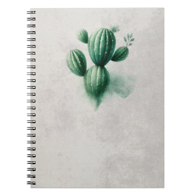 Caderno Espiral Cacto Verde Aquarela Sudoeste (Frente)