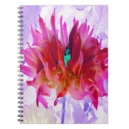 Caderno Espiral Cactus Dahlia Vermelho e Rosa Quente