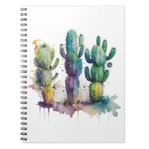 Caderno Espiral Cactus design com balas coloridas
